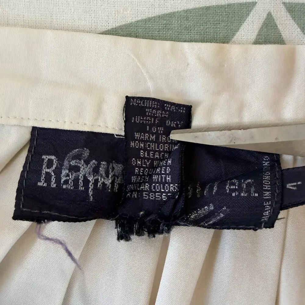 Ralph Lauren Collection Style Off White Full Button Skirt Vintage  Sz 4 23 Waist - Picture 5 of 8